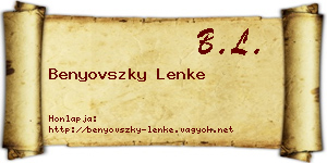 Benyovszky Lenke névjegykártya